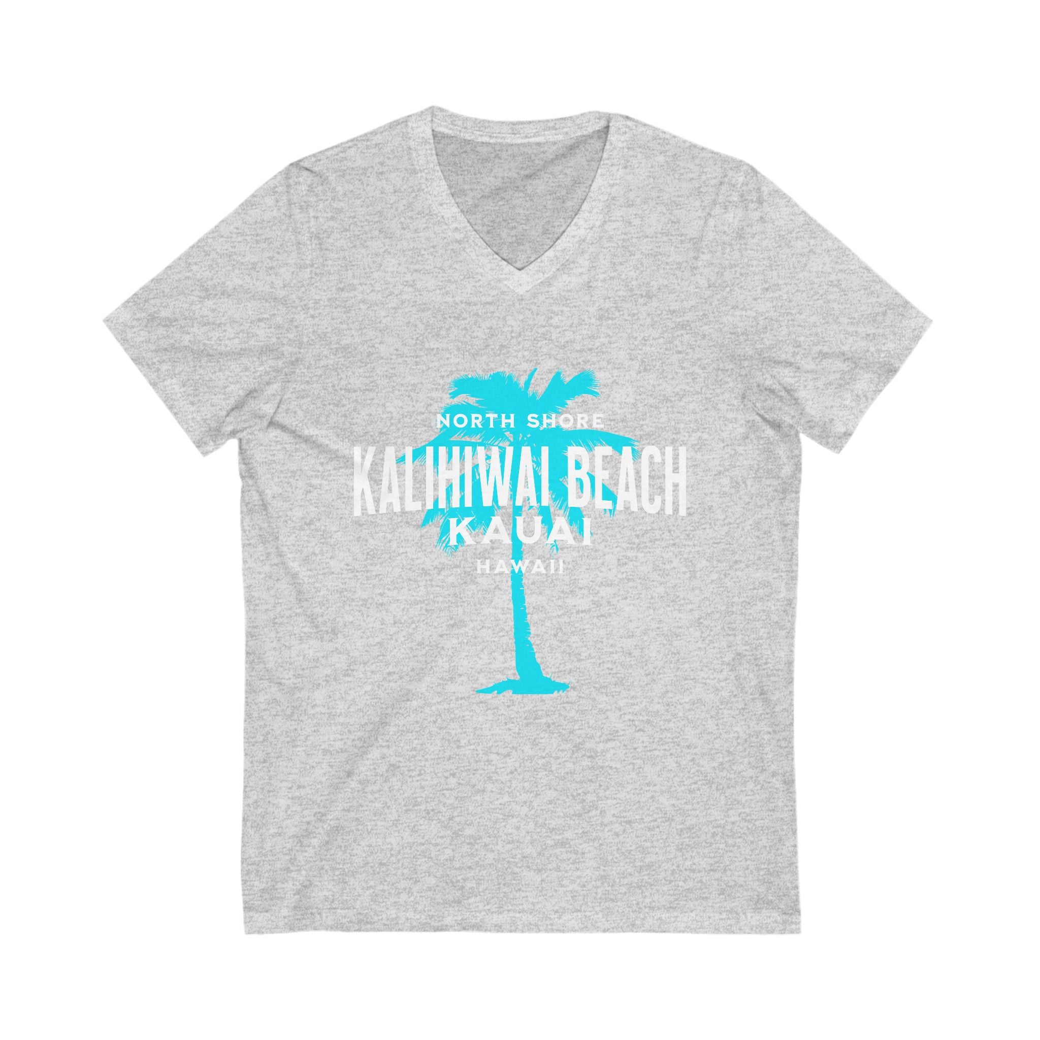 Tropical V-Neck Tee, Kalihiwai Beach Shirt