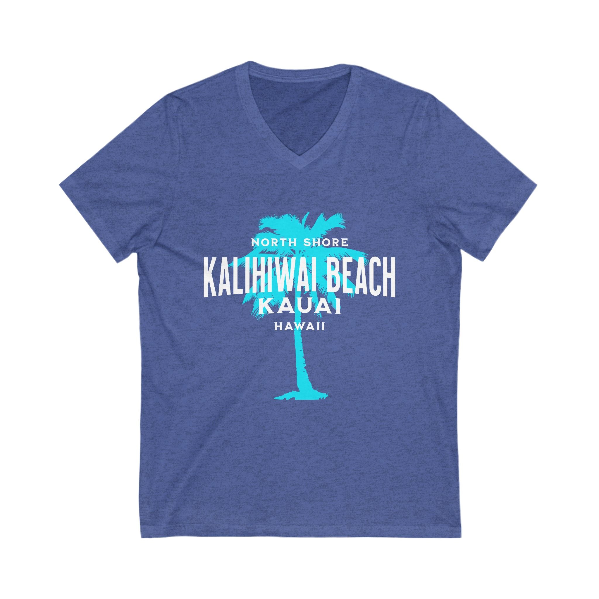 Tropical V-Neck Tee, Kalihiwai Beach Shirt