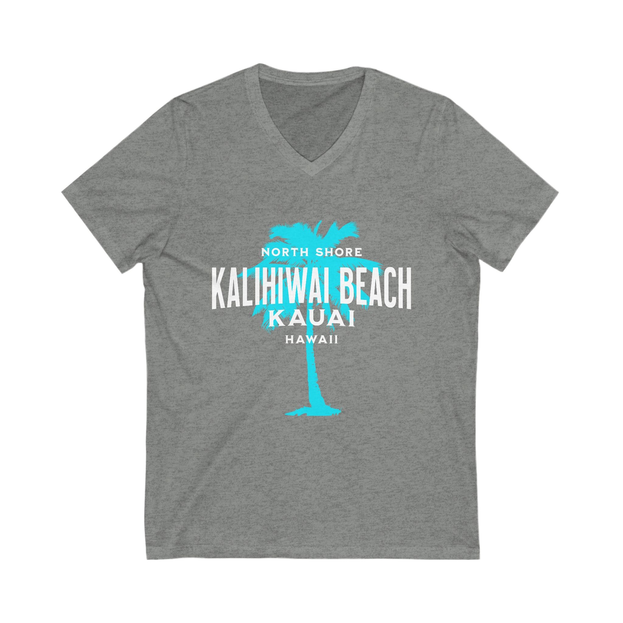 Tropical V-Neck Tee, Kalihiwai Beach Shirt