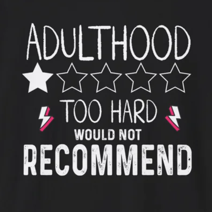 adulthood is too hard would not recommend funny Tshirt